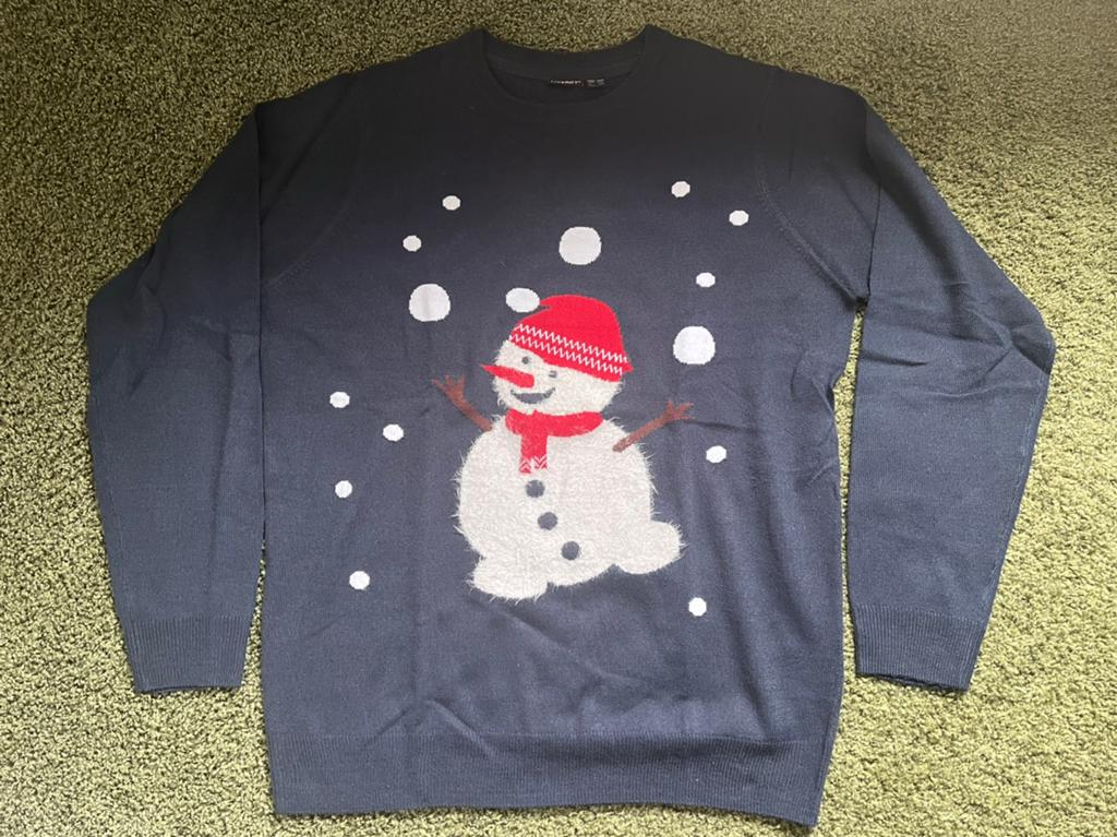 Kerst trui mt L, Kleding | Heren, Truien en Vesten, Ophalen of Verzenden, Zo goed als nieuw, Maat 52/54 (L), Blauw