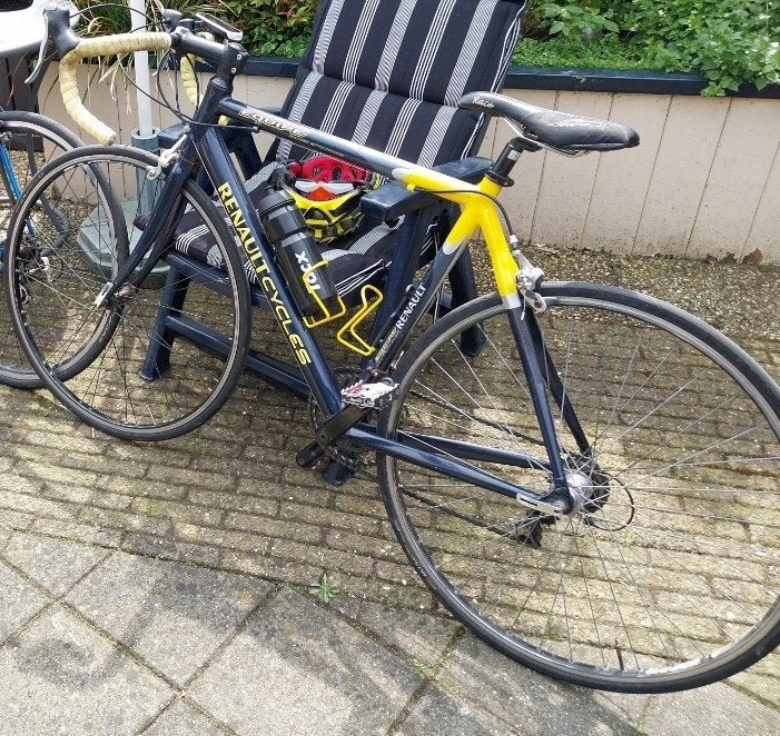 Klassieke Renault Equipe racefiets geel-blauw, Fietsen en Brommers, Fietsen | Racefietsen, Gebruikt, Velgrem, Ophalen, Overige merken