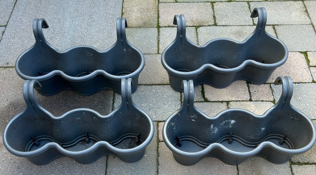 Diverse bloembakken voor op te hangen, Tuin en Terras, Ophalen, Kunststof, Gebruikt, Minder dan 30 cm