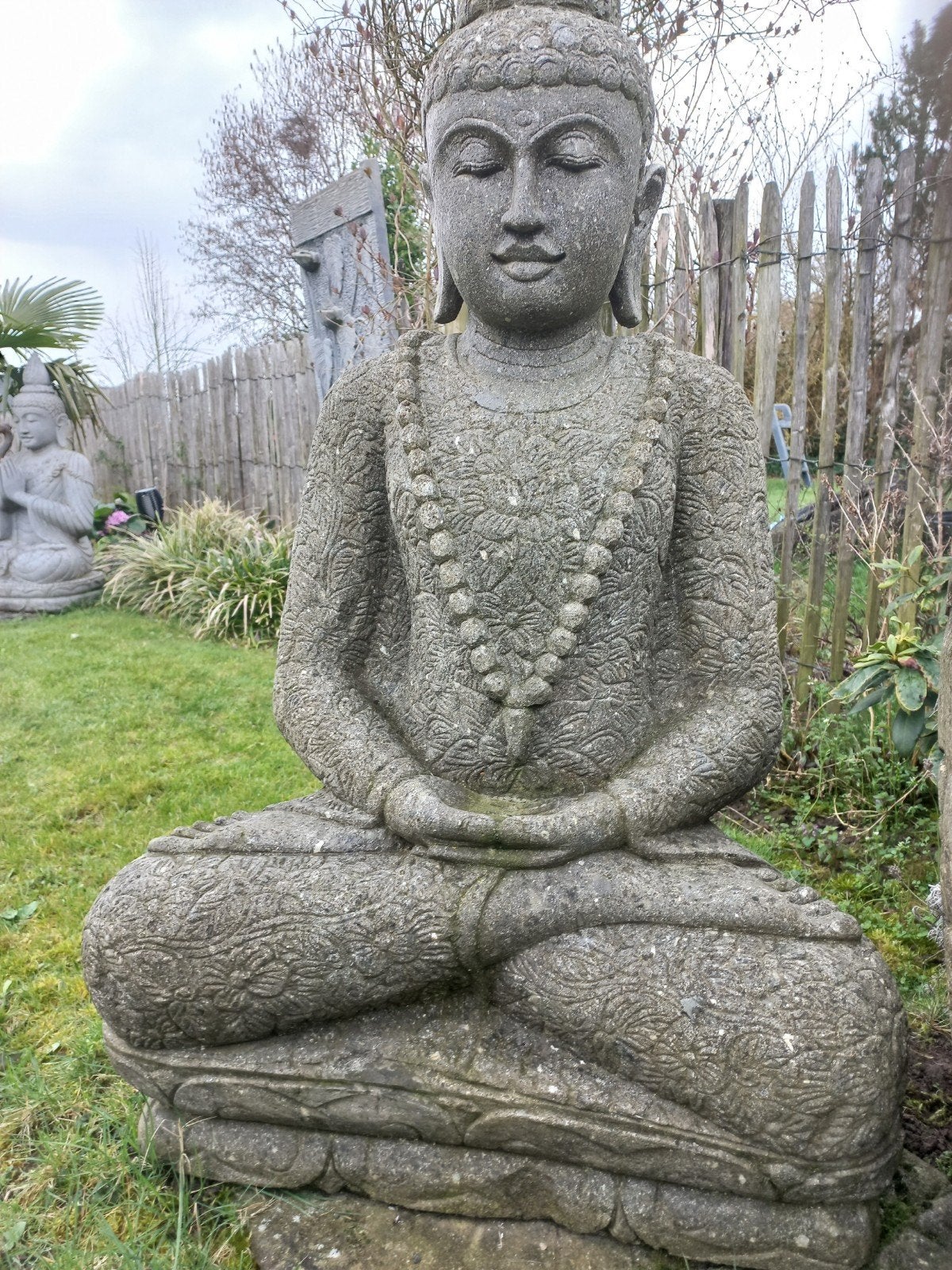 Massief Greenstone Boeddha Beeld - 100cm Hoog, Tuin en Terras, Tuinbeelden, Ophalen, Www.ibizasfeer.nl, Nieuw, Info@ibizasfeer.nl