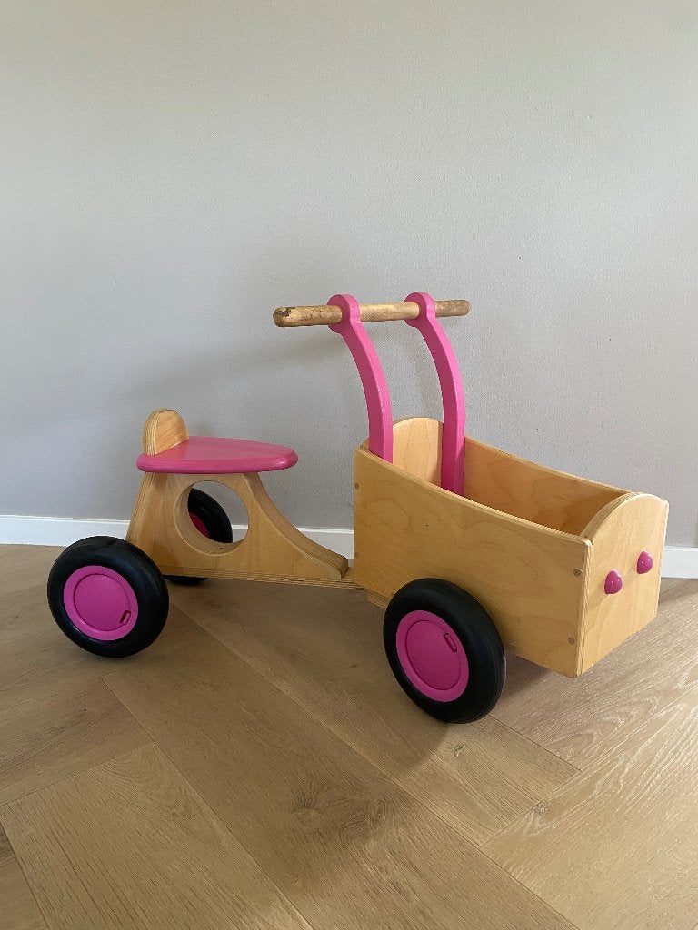 Van Dijk Toys loop-bakfiets Roze, Ophalen, Gebruikt
