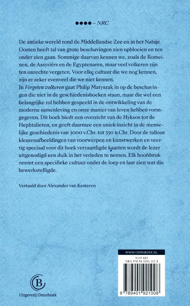 Vergeten Volkeren - Philip Matyszak / 9789401921008, Boeken, 14e eeuw of eerder, Overige gebieden, Ophalen of Verzenden, Zo goed als nieuw