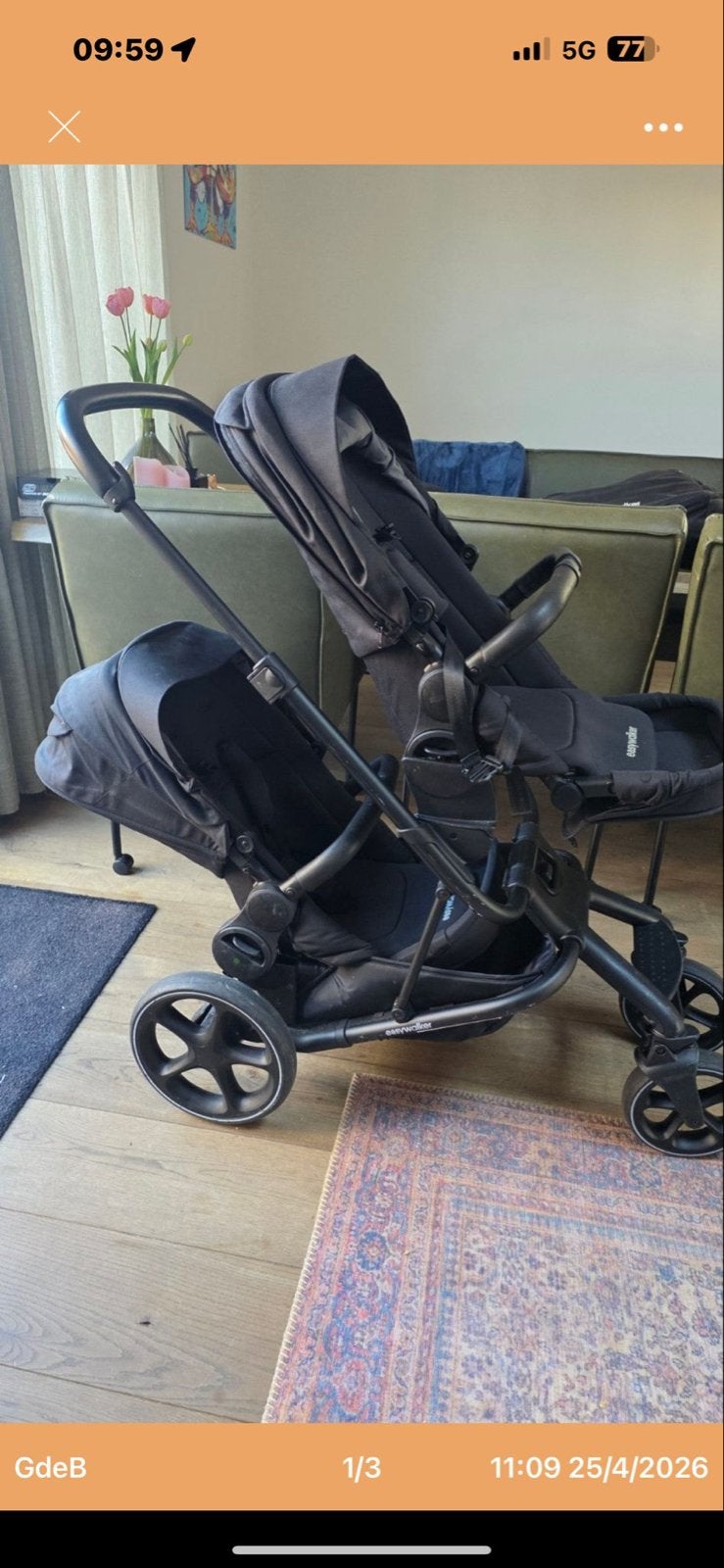 Easywalker kinderwagen voor 2 kindjes, Gebruikt, Duowagen, Ophalen, Kinderwagen
