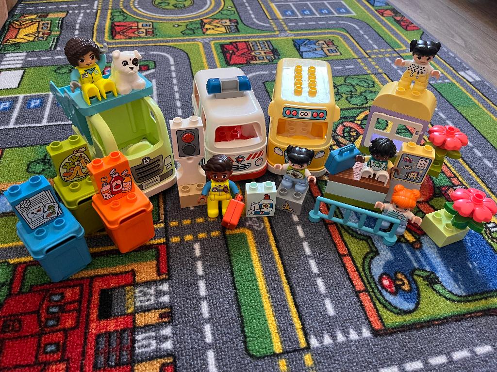 LEGO Duplo bus setje 3x, Ophalen of Verzenden, Gebruikt, Duplo