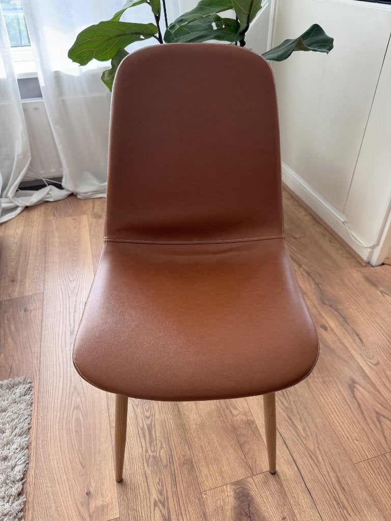 Jysk eetkamerstoelen 4x, Ophalen, Zo goed als nieuw, Bruin, Vier
