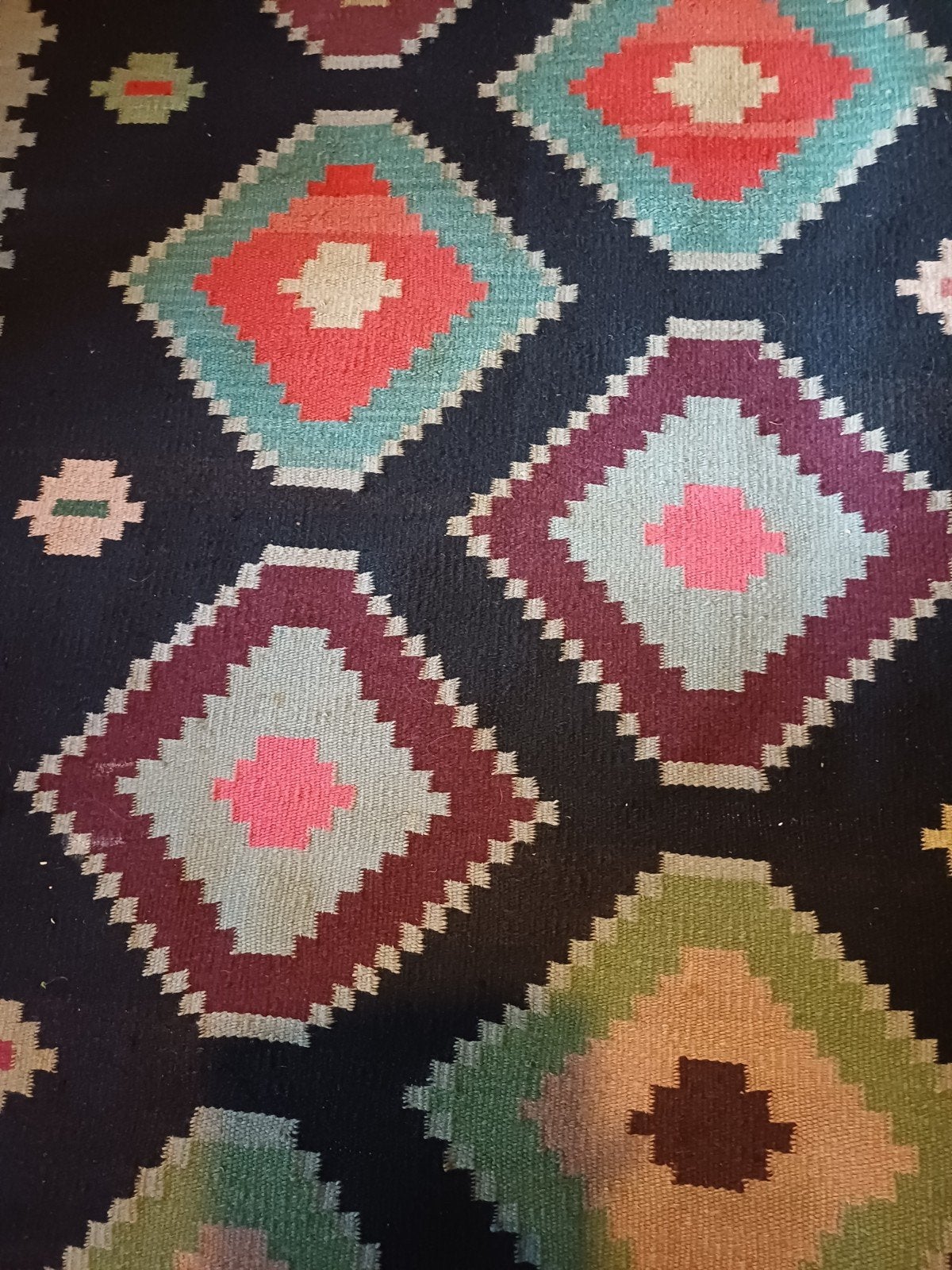 perzisch tapijt handgeknoopt wol kelim 150x100, Gebruikt, 100 tot 150 cm, Vintage, Kelim, Bohemien, Etnisch, Ophalen of Verzenden