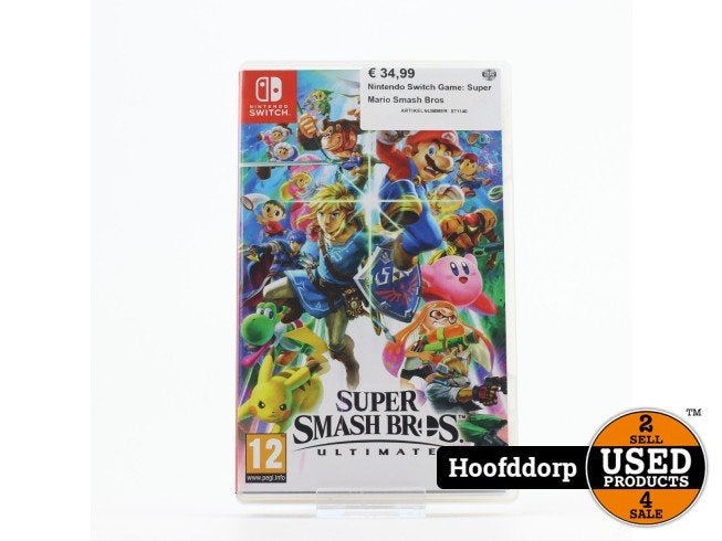 Nintendo Switch Game: Super Mario Smash Bros, Nintendo, Zo goed als nieuw, Support@nintendo.com, 11-1 Hokotate-cho, Kamitoba, Minami-ku
Kyoto 601-8501
Japan