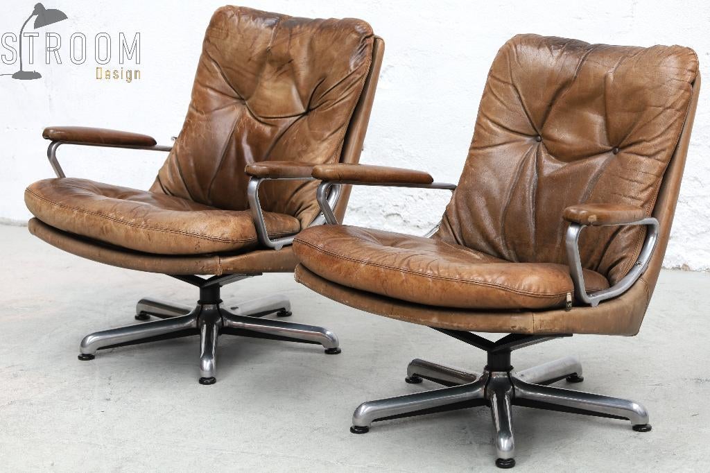 Strässle Gentilina Chairs Leer Patina Vintage Design, Ophalen, De Sede Cassina B&B Italia Vitra Eames Stressless King Retro, Gebruikt