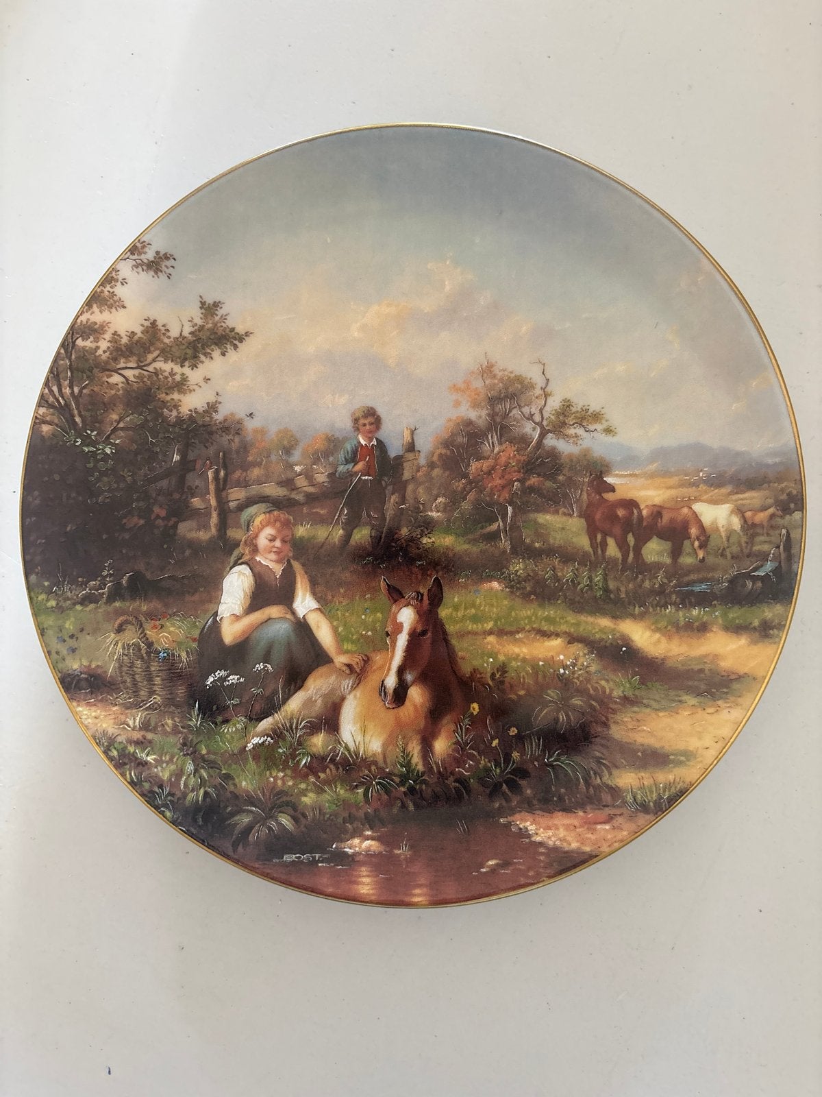 Weimar Porzellan Sierbord "Augenblicke des Glücks", Ophalen of Verzenden