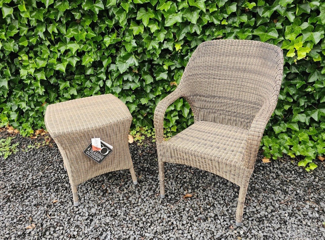 Nieuw van 4 Seasons een prachtige wicker stoel met tafeltje, Ophalen, Nieuw, Wicker