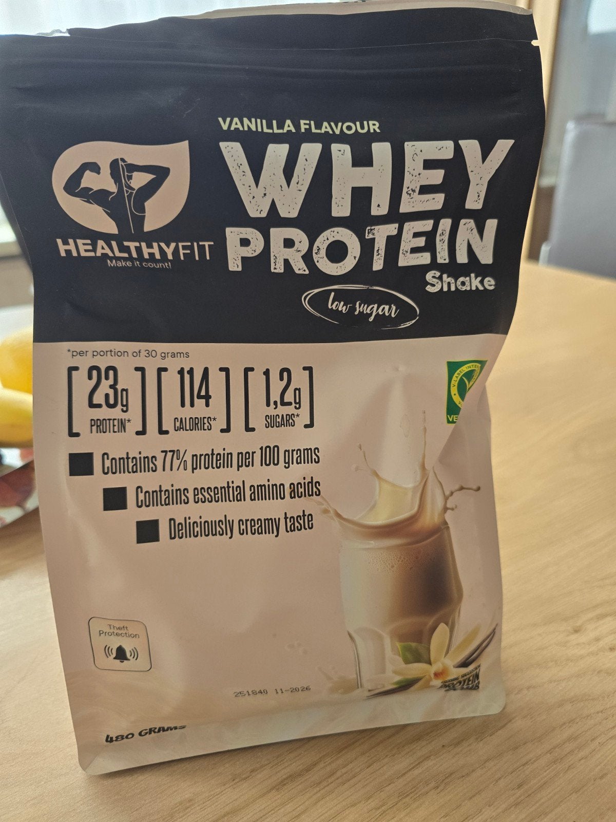 Healthyfit Whey Proteïne  Vanille - 480 gram (bijna nieu, Sport en Fitness, Ophalen of Verzenden, Zo goed als nieuw, Poeder of Drank