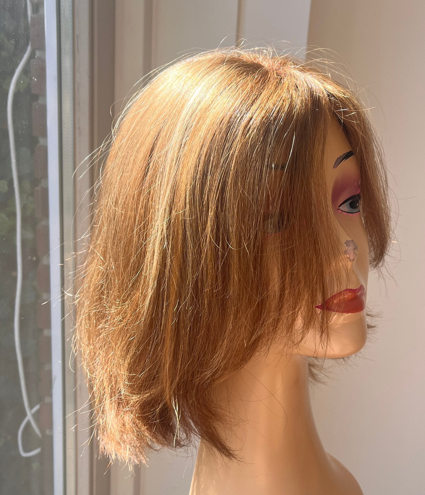100% human hair topper roodblond met highlight, Ophalen of Verzenden, Zo goed als nieuw