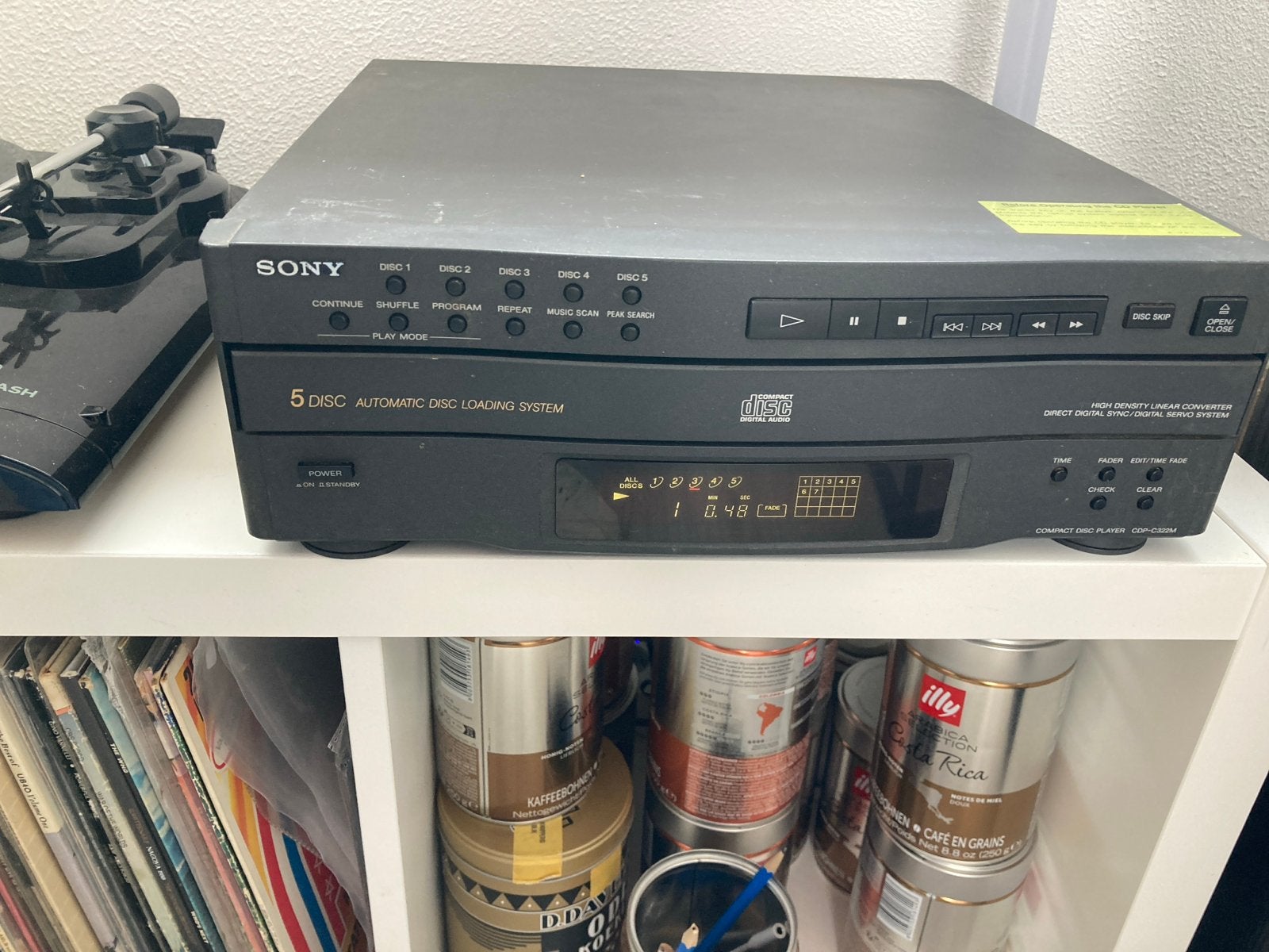 Sony CDP-C322M 5-disc CD-wisselaar, Audio, Tv en Foto, Ophalen of Verzenden, Gebruikt, Sony, Wisselaar