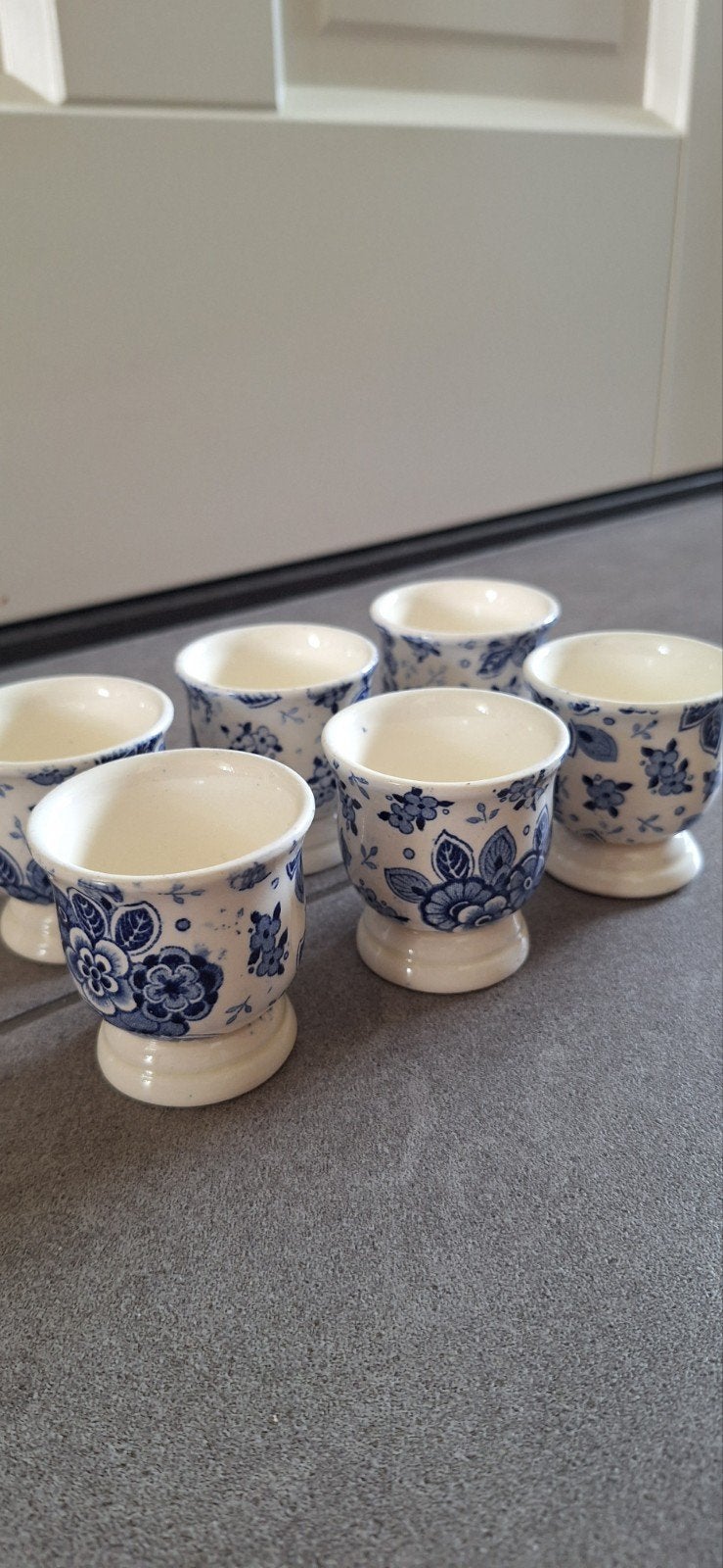 6 vintage eierdopjes Beatrix servies Société Céramiq, Ophalen of Verzenden