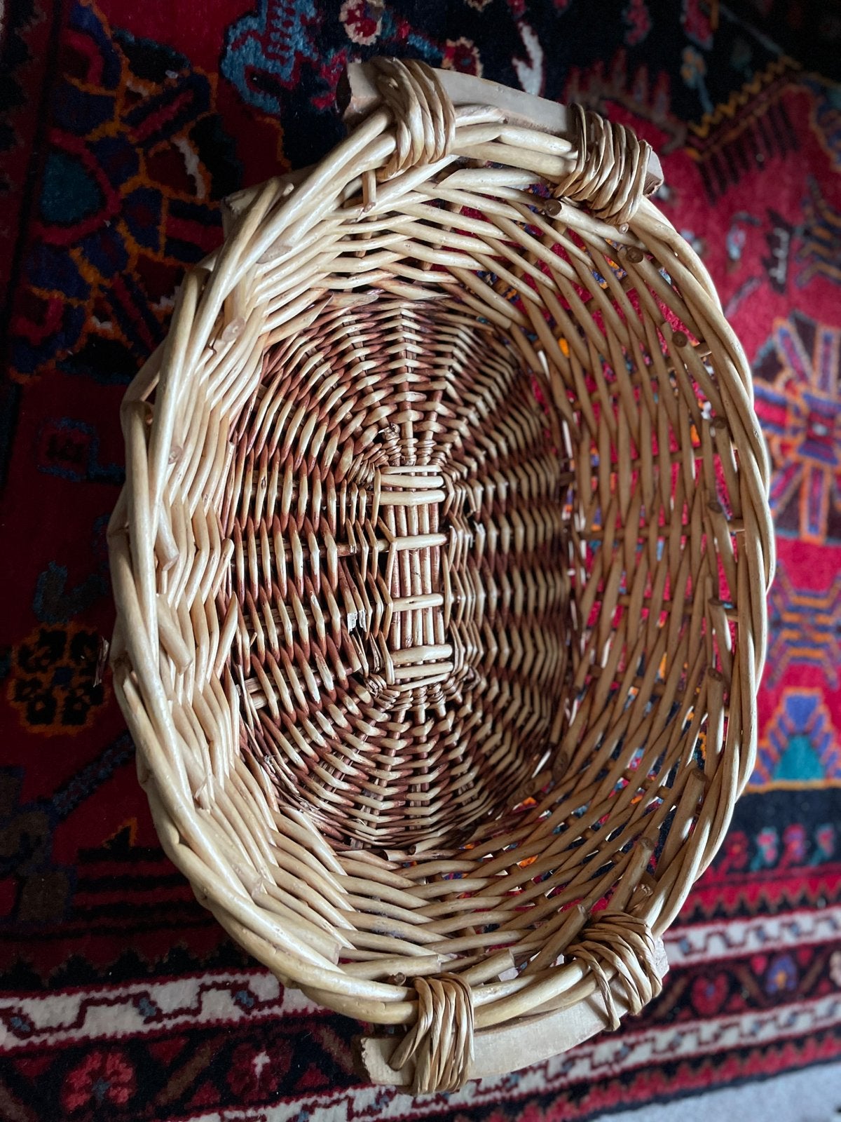 RIETEN MAND, Huis en Inrichting, Woonaccessoires | Schalen en Manden, Ophalen, Zo goed als nieuw, Rond, Riet