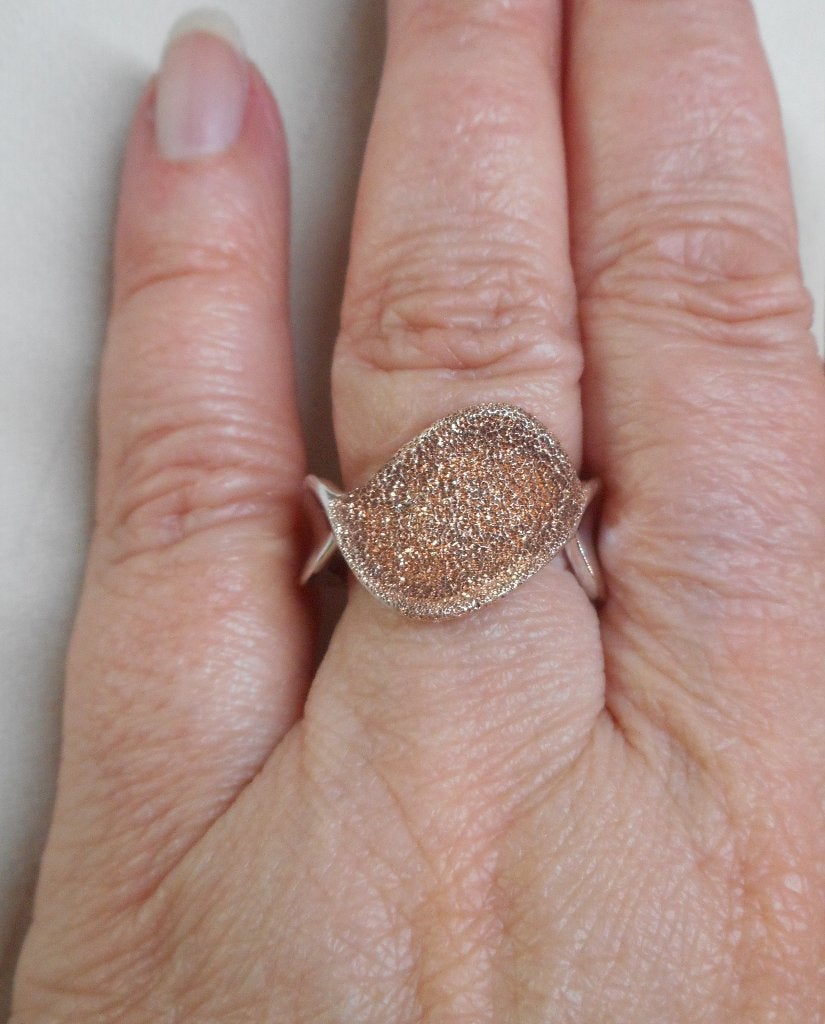 Zilveren modernist ring bicolor maat 17.5 nr.1054