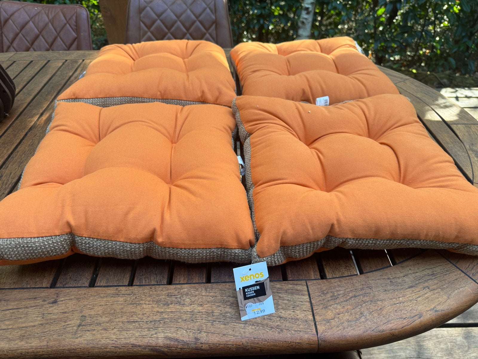 Zitkussens 4 NIEUW 37x37 cm, Vierkant, Nieuw, Oranje, Ophalen of Verzenden