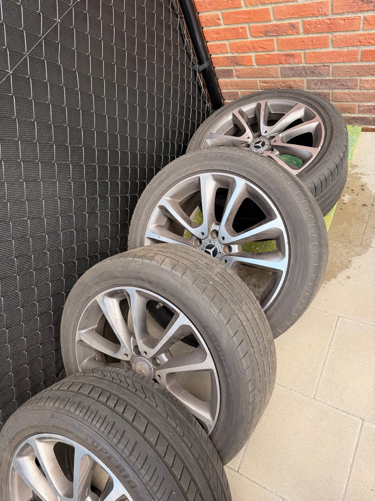 4 originele Mercedes-Benz velgen met banden (breedset), Ophalen, 18 inch, Banden en Velgen, Personenwagen