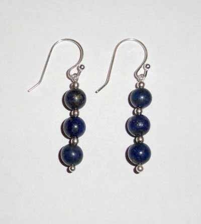 Oorbellen lapis lazuli zilver 925 edelsteen, Hangers, Blauw, Nieuw, Ophalen of Verzenden