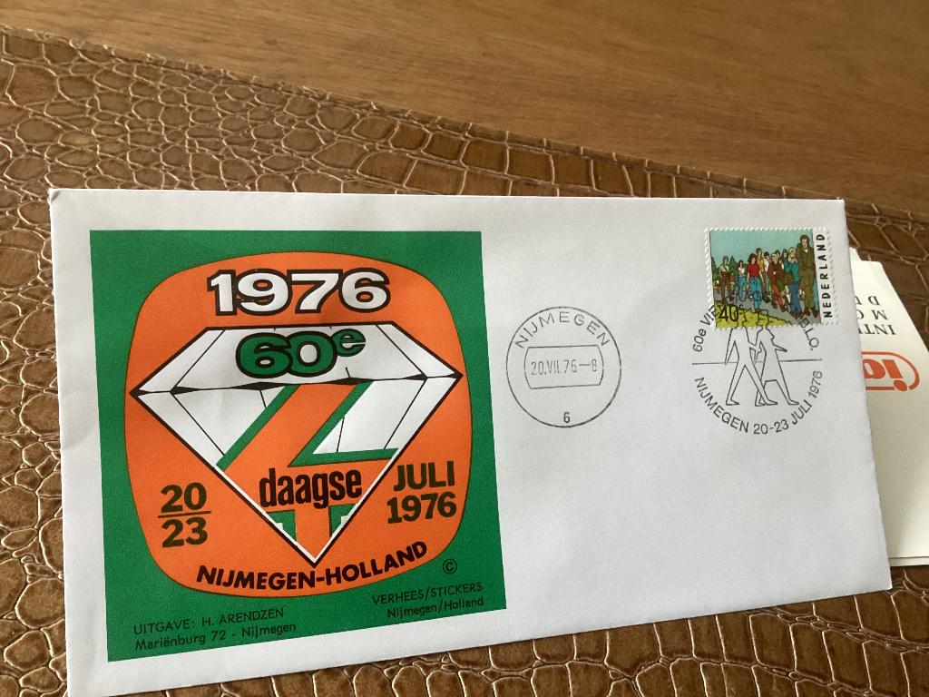 No1909 60e Vierdaagse Nijmegen 20-7-1976  Nederland, Postzegels en Munten, Ophalen, Onbeschreven, Nederland