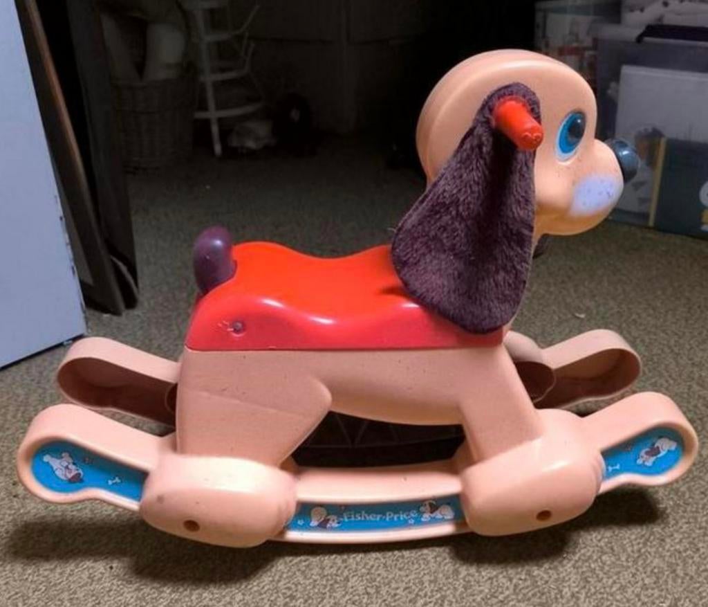 Vintage Fisher-Price hond hobbelpaard, Ophalen of Verzenden