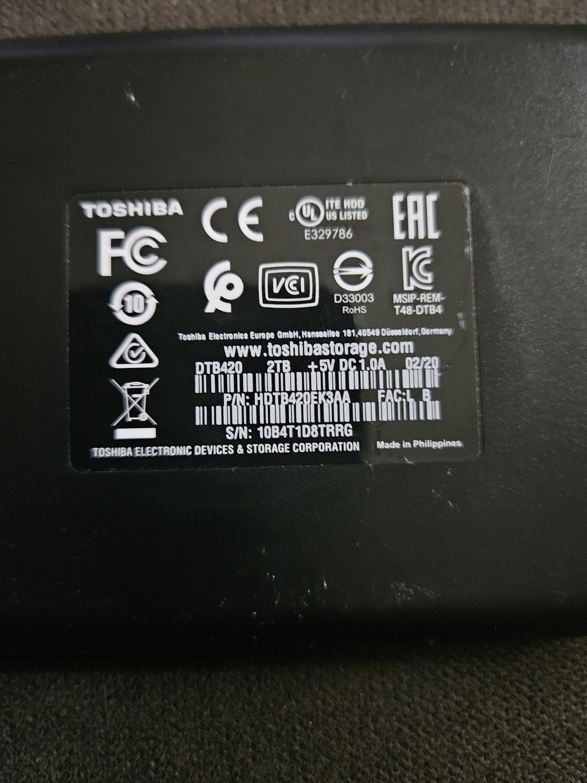 Toshiba Externe Harde Schijf - 2TB USB 3.0, Computers en Software, Harde schijven, Zo goed als nieuw, Server, Extern, HDD, USB