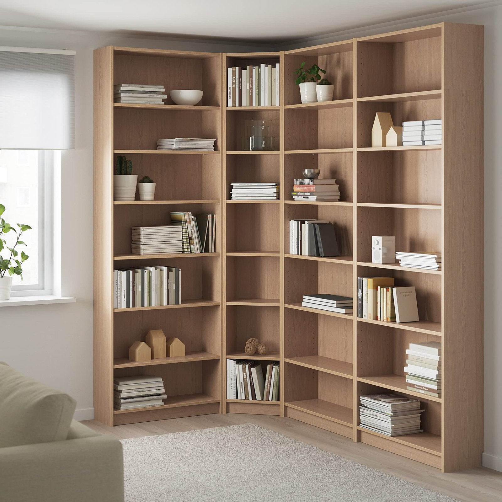 IKEA BILLY / OXBERG licht eiken Boekenkast met deuren, Ophalen, 200 cm of meer, 50 tot 100 cm, Zo goed als nieuw