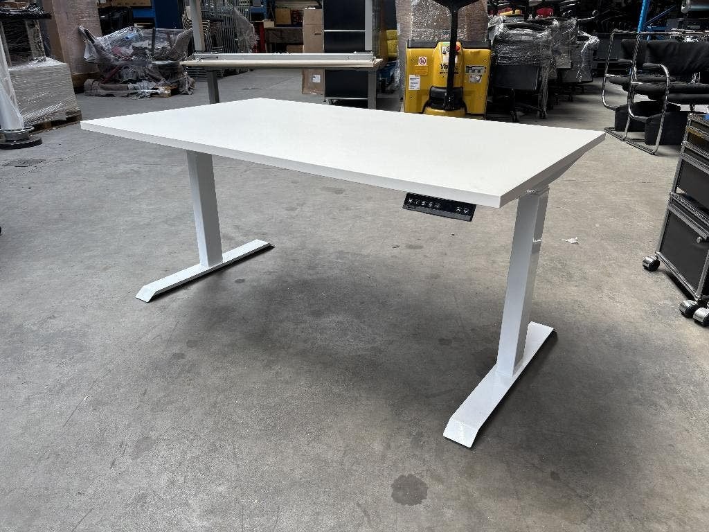 Elektrisch zit/sta bureau | 2 motoren | 140x80cm WIT, Huis en Inrichting, Bureaus, Zit-sta bureau, -, Hout, -