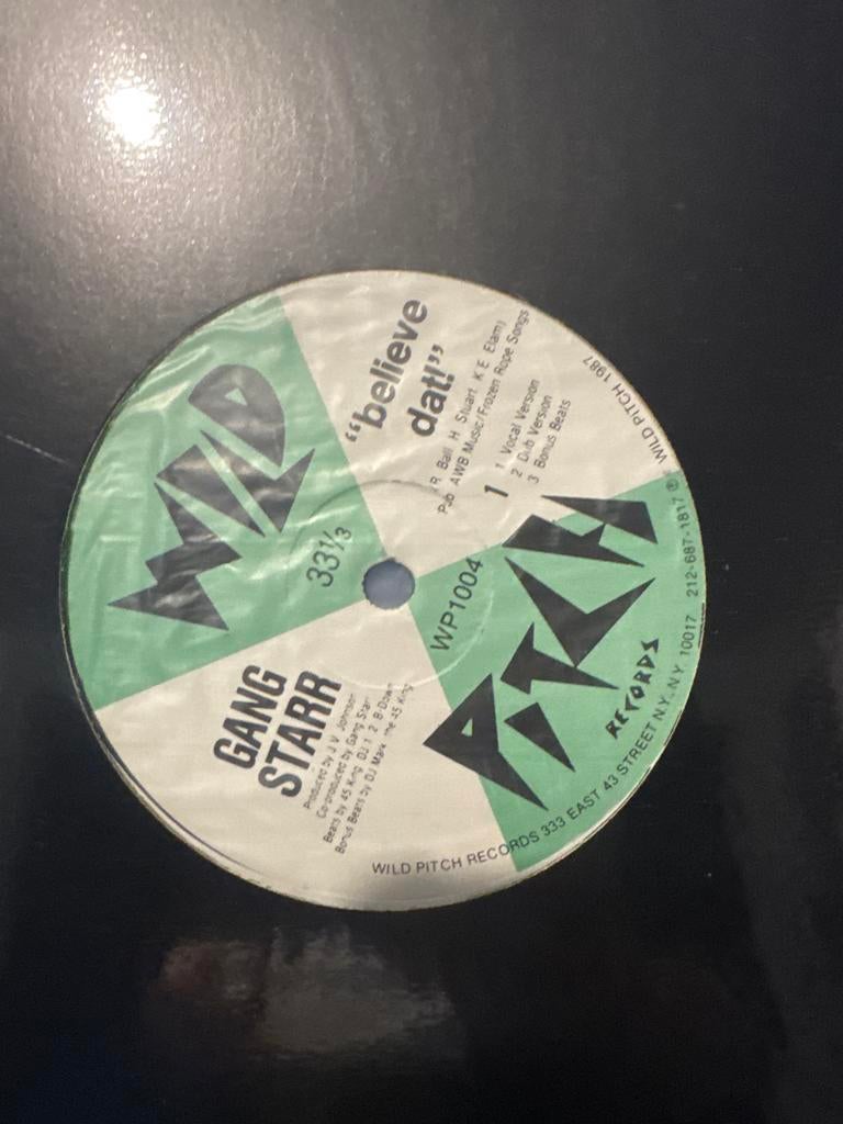 Gang Starr - "believe dati!" (Wild Pitch Records), Ophalen, 1985 tot 2000, Gebruikt, 12 inch