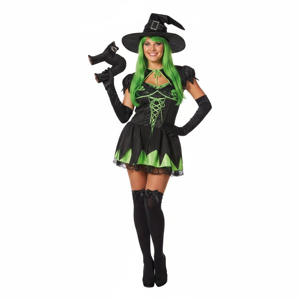 Heksenjurk met cape - Halloween/Carnaval xs tm xl, Ophalen of Verzenden, Nieuw, Halloween, Kleding