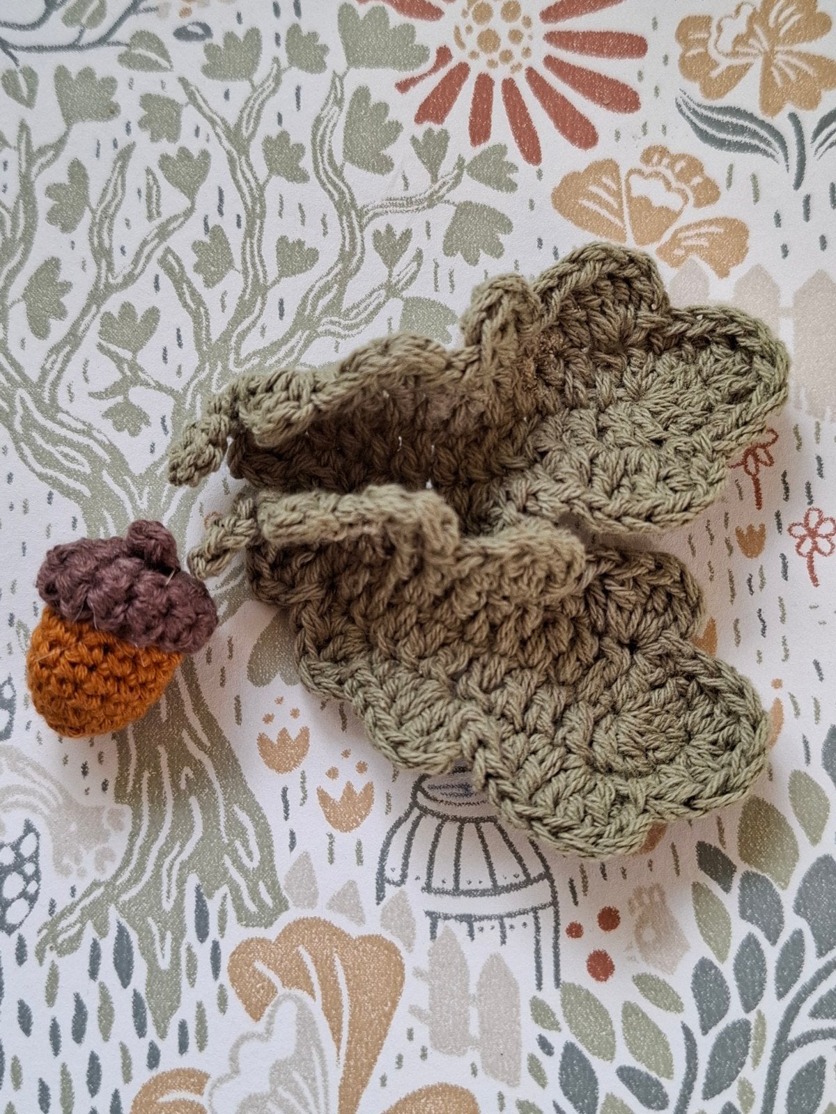 Gehaakt eikeltje eikenblad seizoenstafel herfsttafel, Hobby en Vrije tijd, Verzenden, Nieuw, Haken, Overige typen