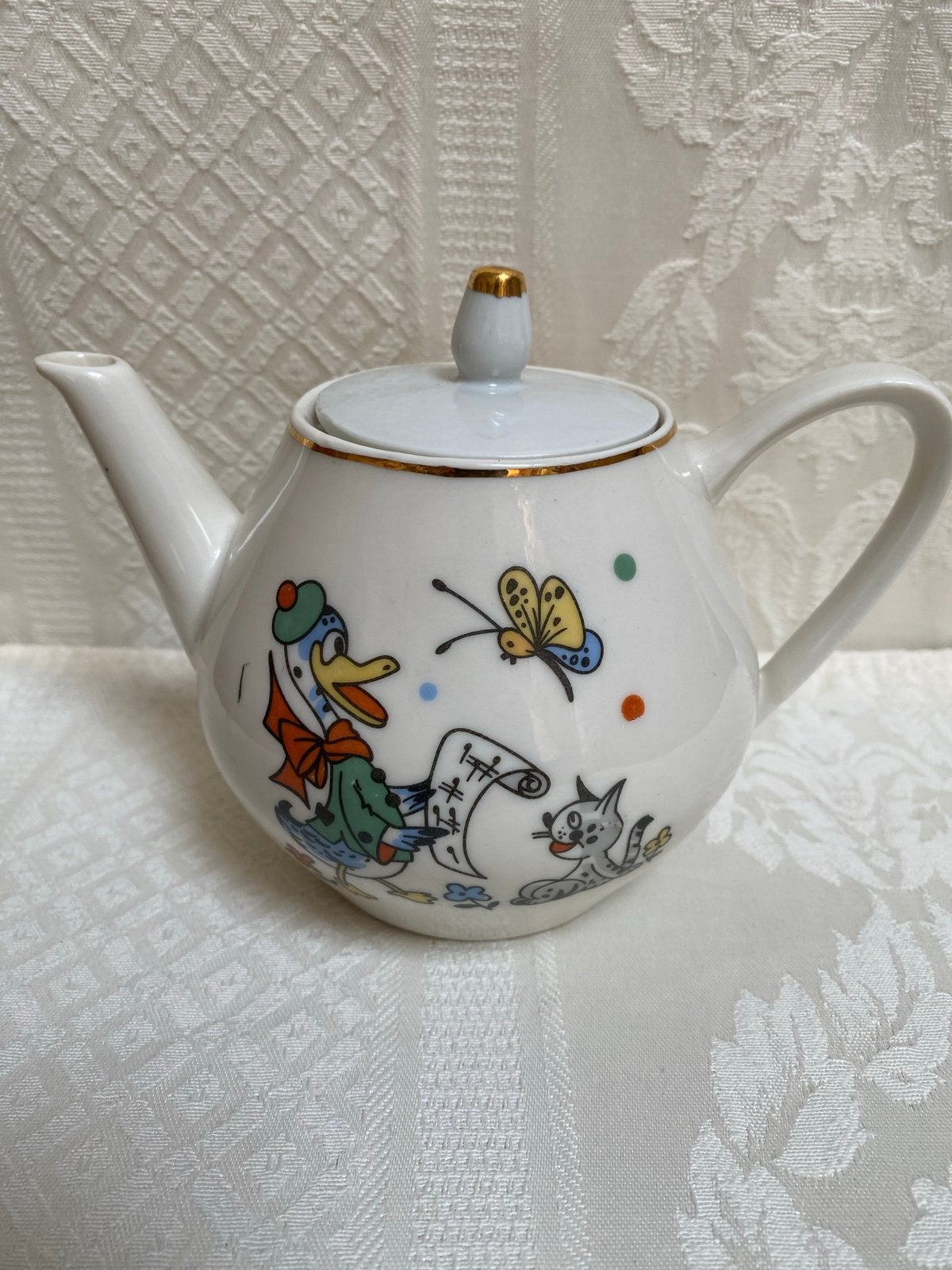 Vintage Porseleinen Kinderservies 'Muzikanten Dierenorkest', Ophalen of Verzenden
