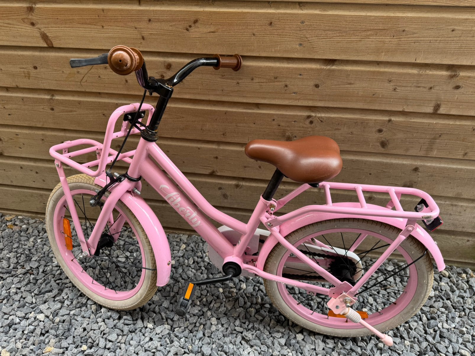 18 inch Liberty fiets roze, Ophalen, Gebruikt, Terugtraprem, 18 inch