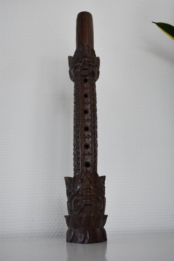 Balinees houten fluit Bali art deco Balinese ringbandfluit, Antiek en Kunst, Kunst | Beelden en Houtsnijwerken, Houtsnijwerk, Ophalen of Verzenden