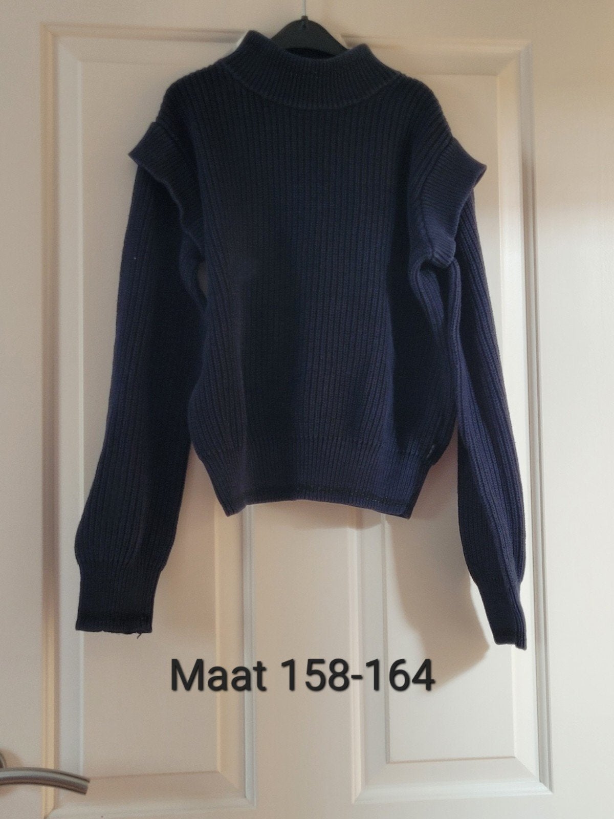 Donkerblauwe gebreide trui maat 158-164 van WE Fashion, Kinderen en Baby's, Kinderkleding | Maat 158, Gebruikt, Meisje, Trui of Vest