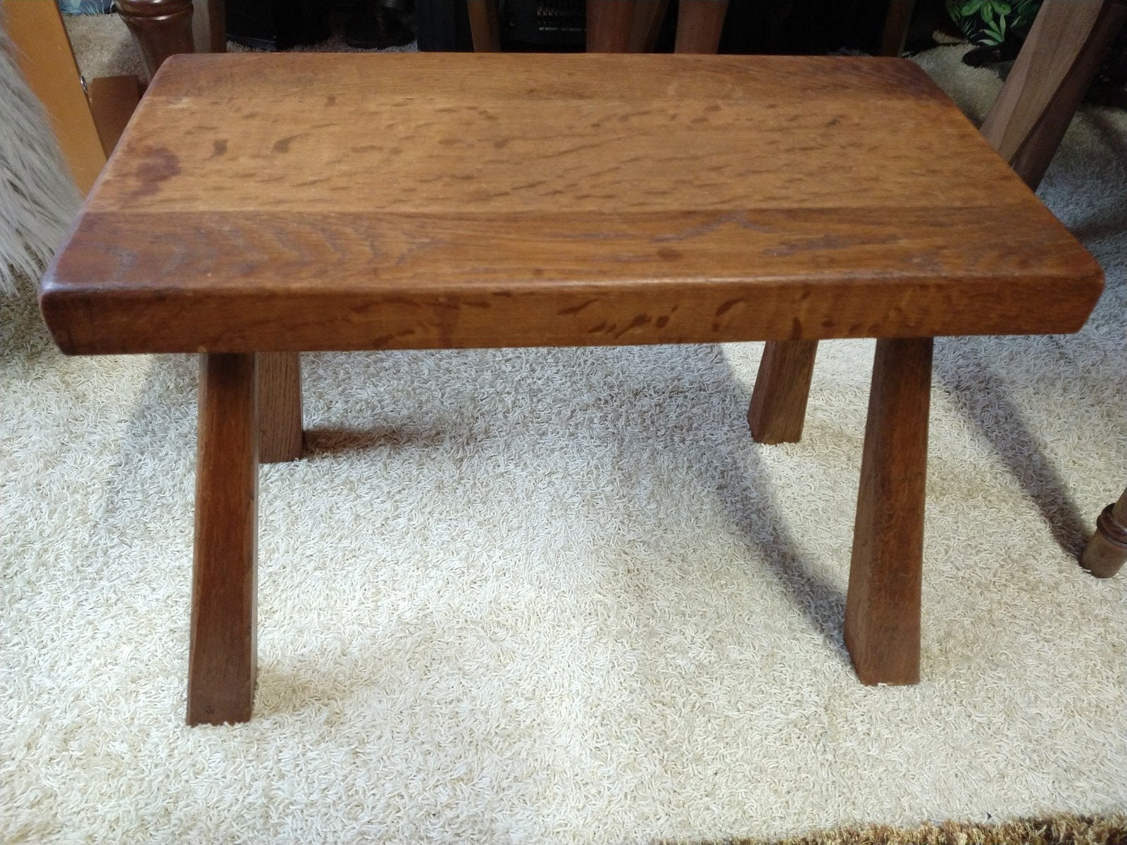 Brutalist Wabi Sabi bijzettafels massief eiken apart te koop, Ophalen, Minder dan 45 cm, Minder dan 55 cm, Gebruikt