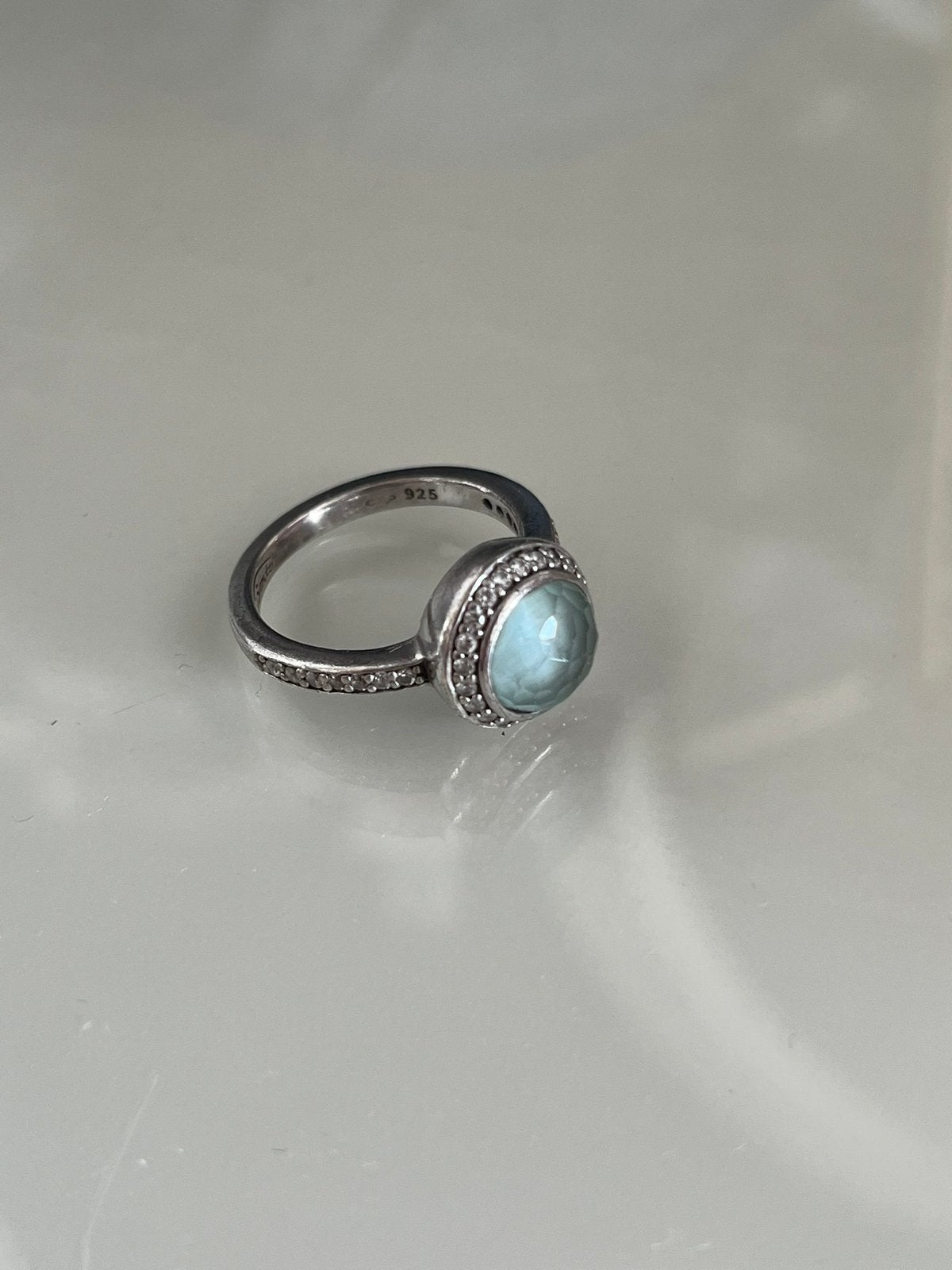 Ti Sento zilveren turquoise ring ZGAN maat 16,5 / 52, Ophalen of Verzenden, Dame, Zilver, Zilver