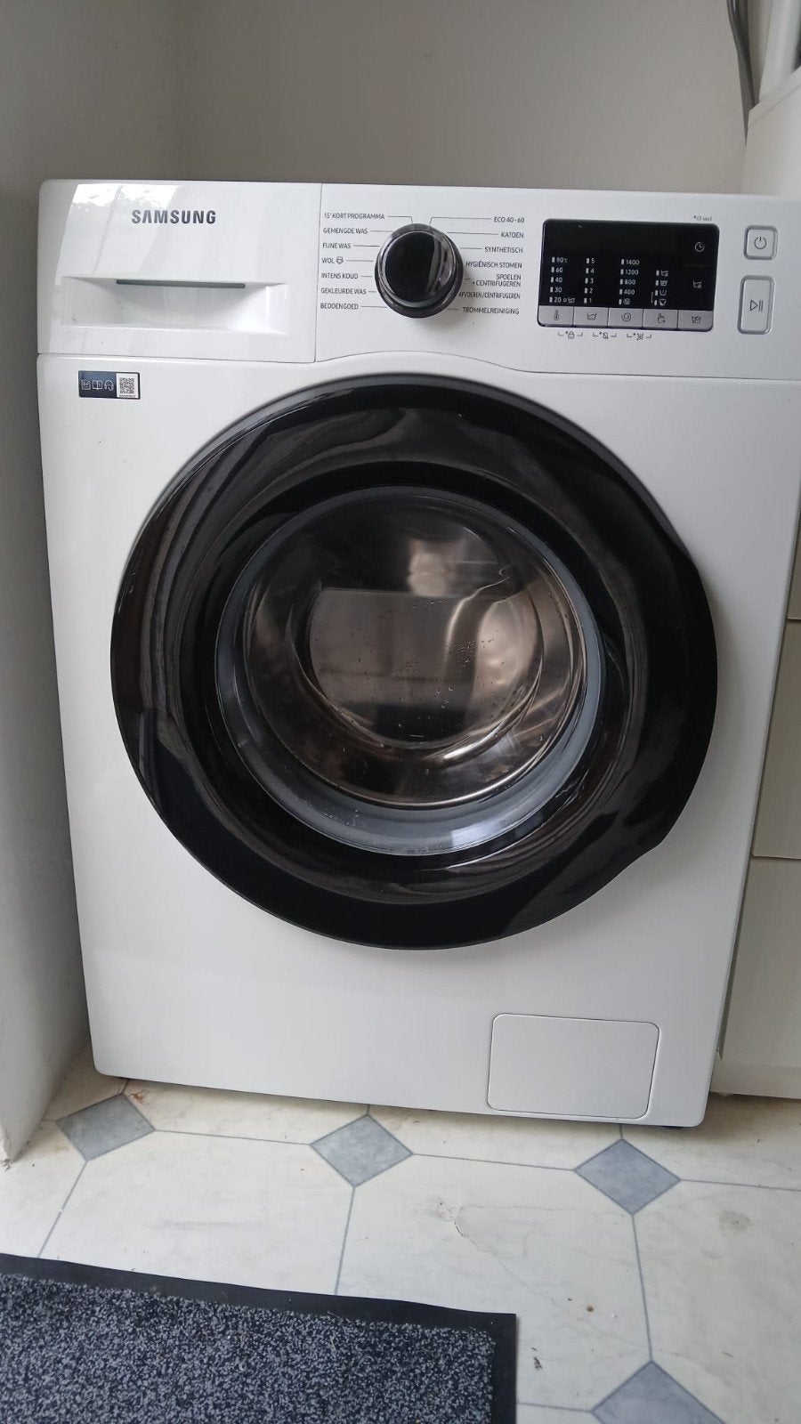 Samsung EcoBubble Wasmachine WW90TA049AE - 3 jaar oud, Witgoed en Apparatuur, 6 tot 8 kg, Ophalen, 1200 tot 1600 toeren, 85 tot 90 cm