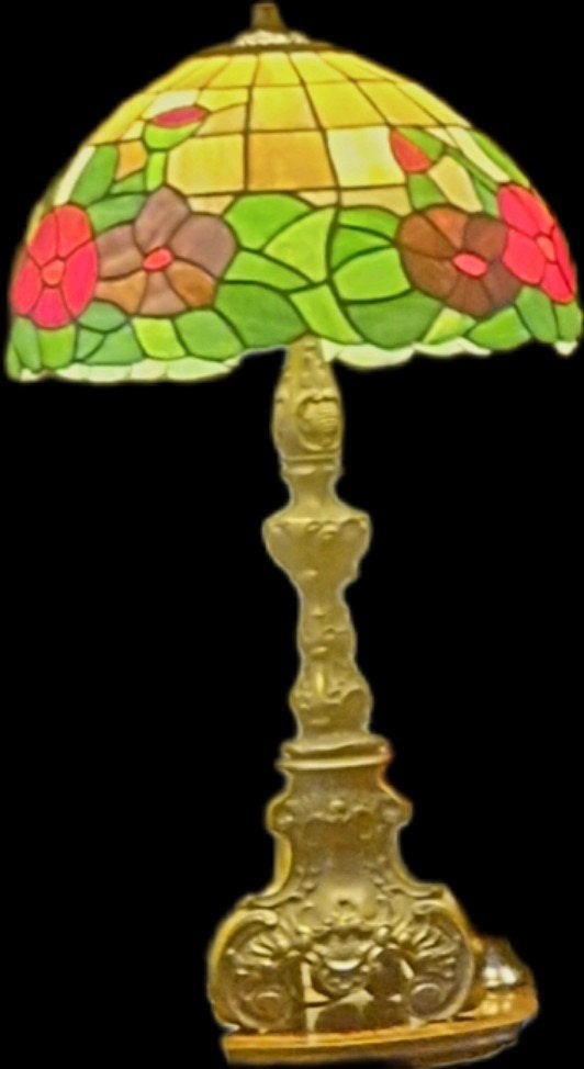Tiffany-stijl Tafellamp met Bloemenmotief, Ophalen