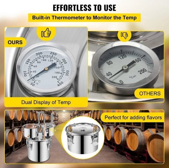 Vevor - Alcohol distillateur - Distilleerketel voor Alcohol, Corvance B.V., Verzenden, Nieuw, Corvancebol@gmail.com