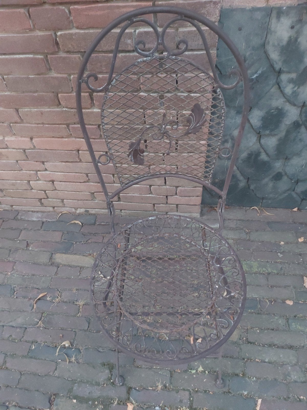 stoel tuin terras 4 stoelen smeedijzer inklapbaar, Ophalen