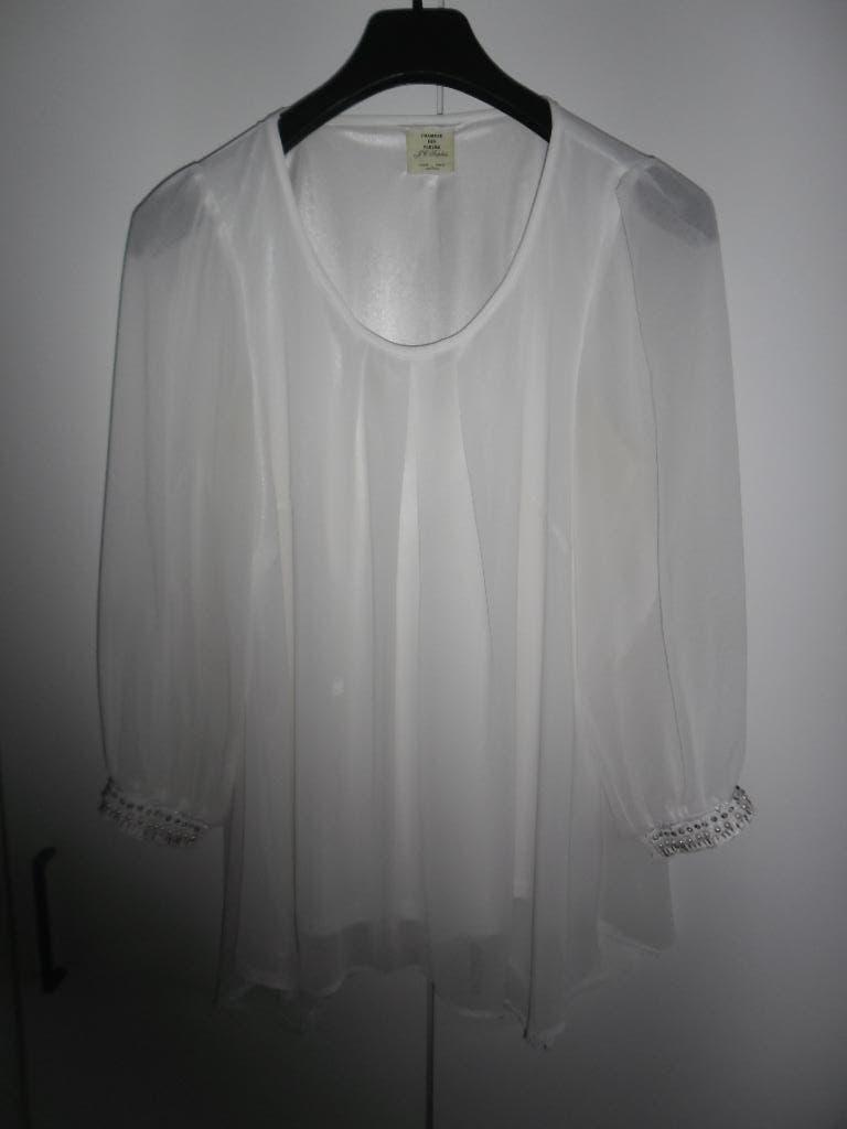 J.C. Sophie Witte Doorzichtige Blouse Met Kraaltjes Maat 40, Maat 38/40 (M), Wit, Nieuw, Ophalen of Verzenden
