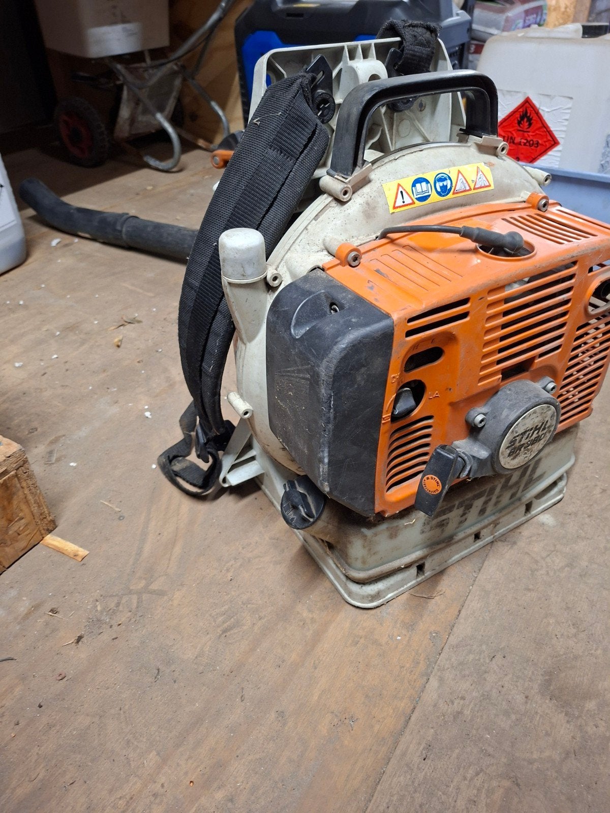 Stihl 380 rug bladblazer, Tuin en Terras, Bladblazers, Ophalen, Gebruikt, Ruggedragen, Stihl