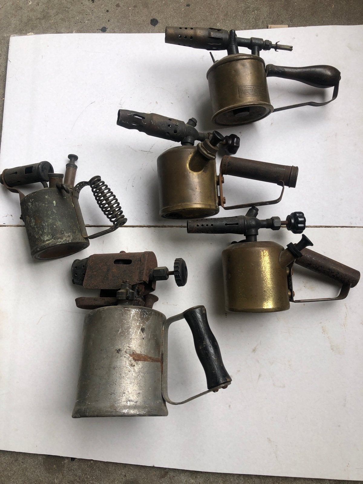 Set van 6 Antieke Soldeerlampen / Branders, Ophalen