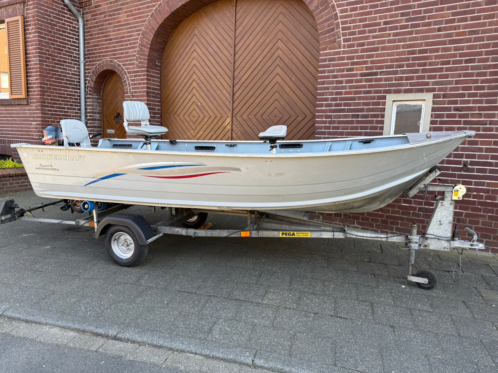 Visboot smokercraft aladkan 15 DLX Mercury 8pk, Watersport en Boten, Vis- en Consoleboten, Gebruikt, Aluminium, Ophalen