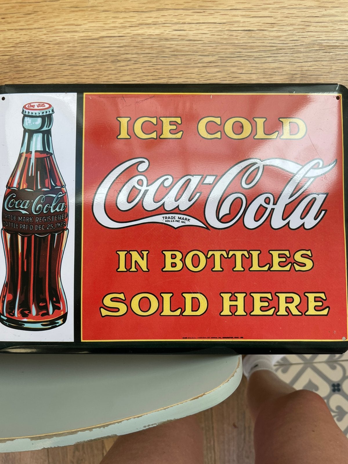 Bord coca cola staal, Ophalen, Zo goed als nieuw, Reclamebord