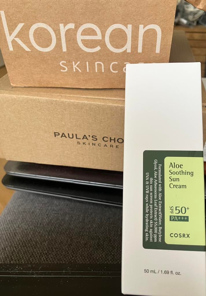 COSRX soothing sun cream NIEUWE 50ml flacon met aloe vera, Ophalen of Verzenden, Nieuw, Gehele gezicht