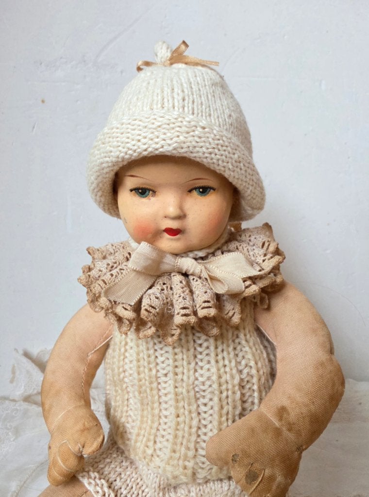 Antieke pop, schattig brocante baby popje, Ophalen of Verzenden, Gebruikt, Pop