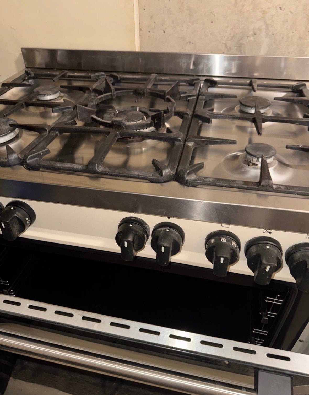 Vrijstaand gasfornuis met oven - 5 pitten, Ophalen, Gebruikt, Hete lucht, 60 cm of meer