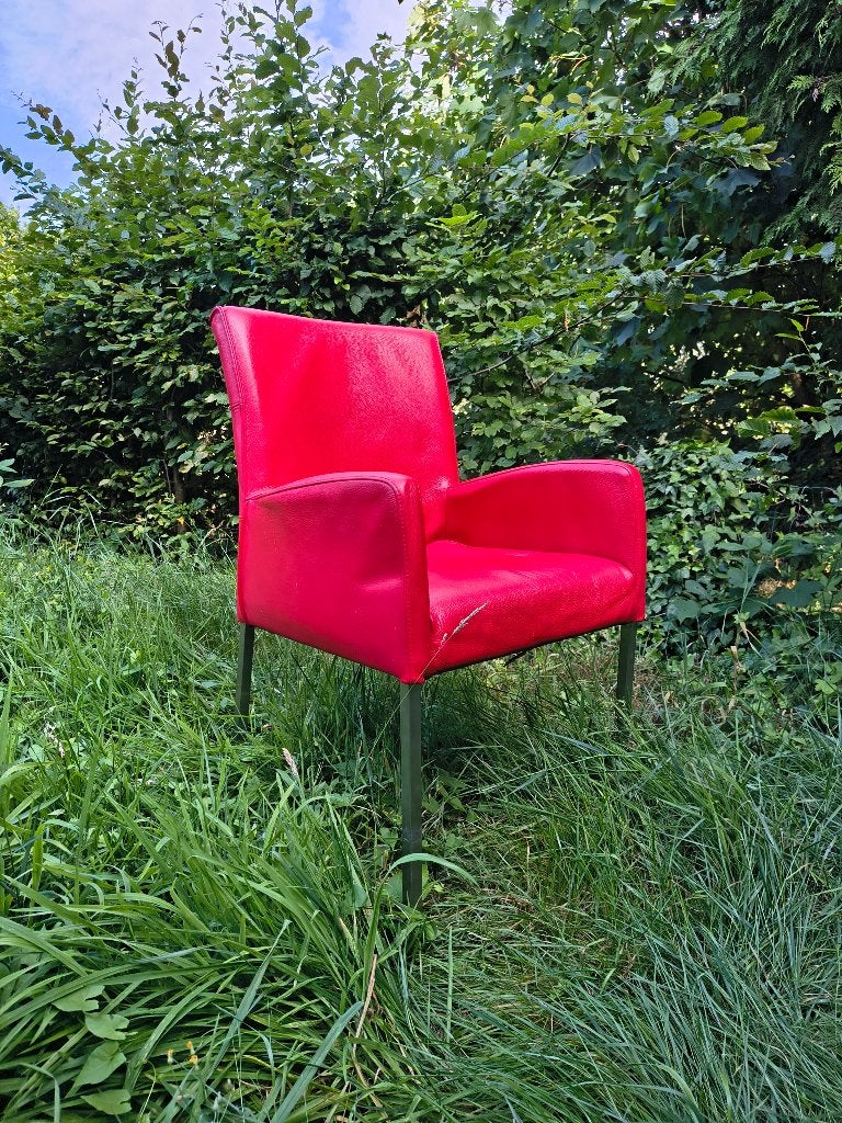 Rode leren stoelen gratis, Huis en Inrichting, Ophalen, Gebruikt, Rood